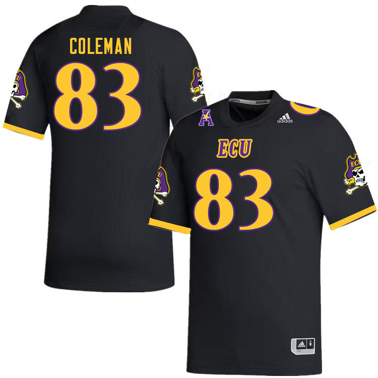 Men #83 Blue Coleman ECU Pirates 2023 College Football Jerseys Stitched-Black - Click Image to Close